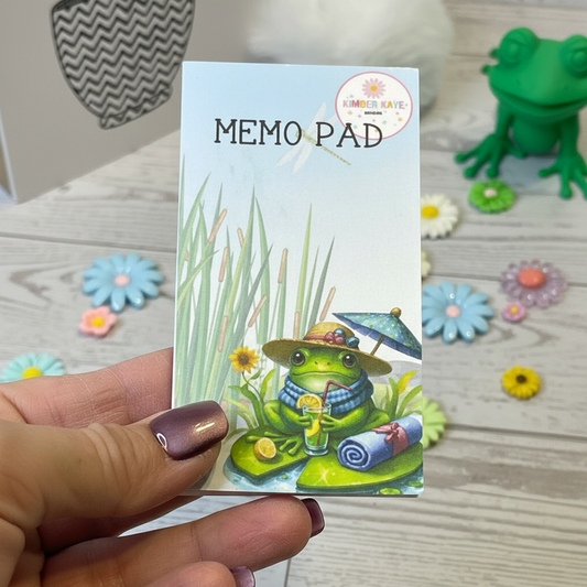 Pondside Pause Frog Memo Pad