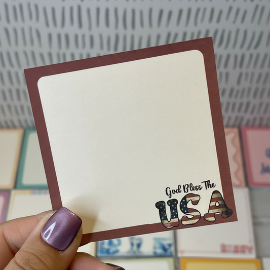 God Bless the USA Sticky Notes