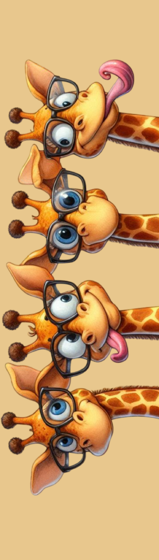 Giraffes on the Fence Bookmark – Cute Animal Page Marker