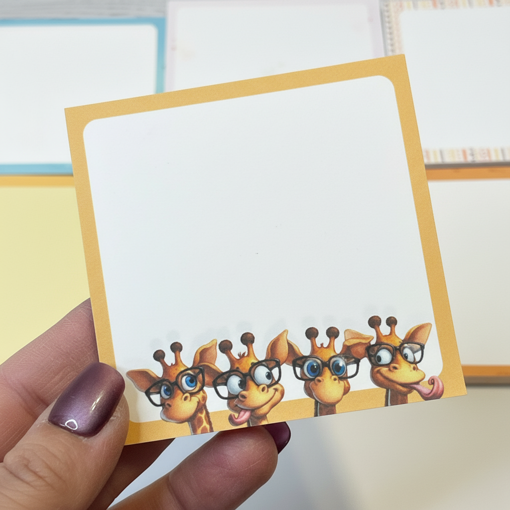 Giraffes on the Fence Sticky Notes – Whimsical Animal Notes