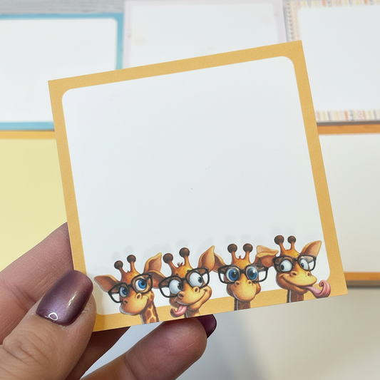 Giraffes on the Fence Sticky Notes – Whimsical Animal Notes