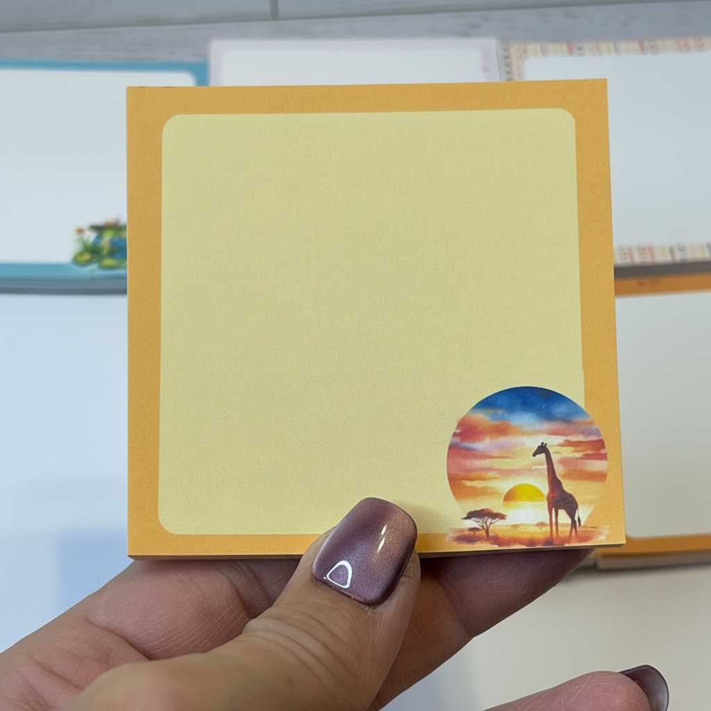 Giraffe at Sunset Sticky Notes | Warm Safari Desk Notes