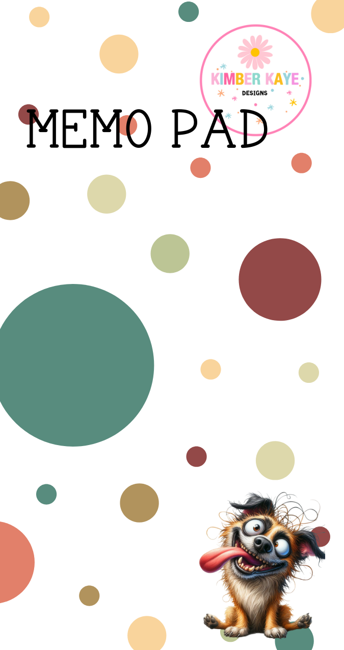 Goofy Pup Polka Dot Memo Pad