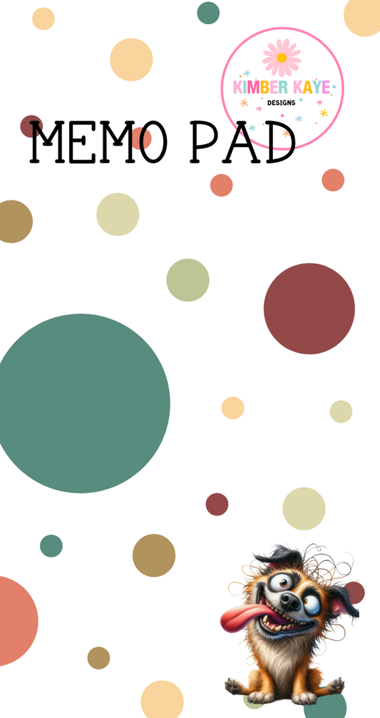 Goofy Pup Polka Dot Memo Pad