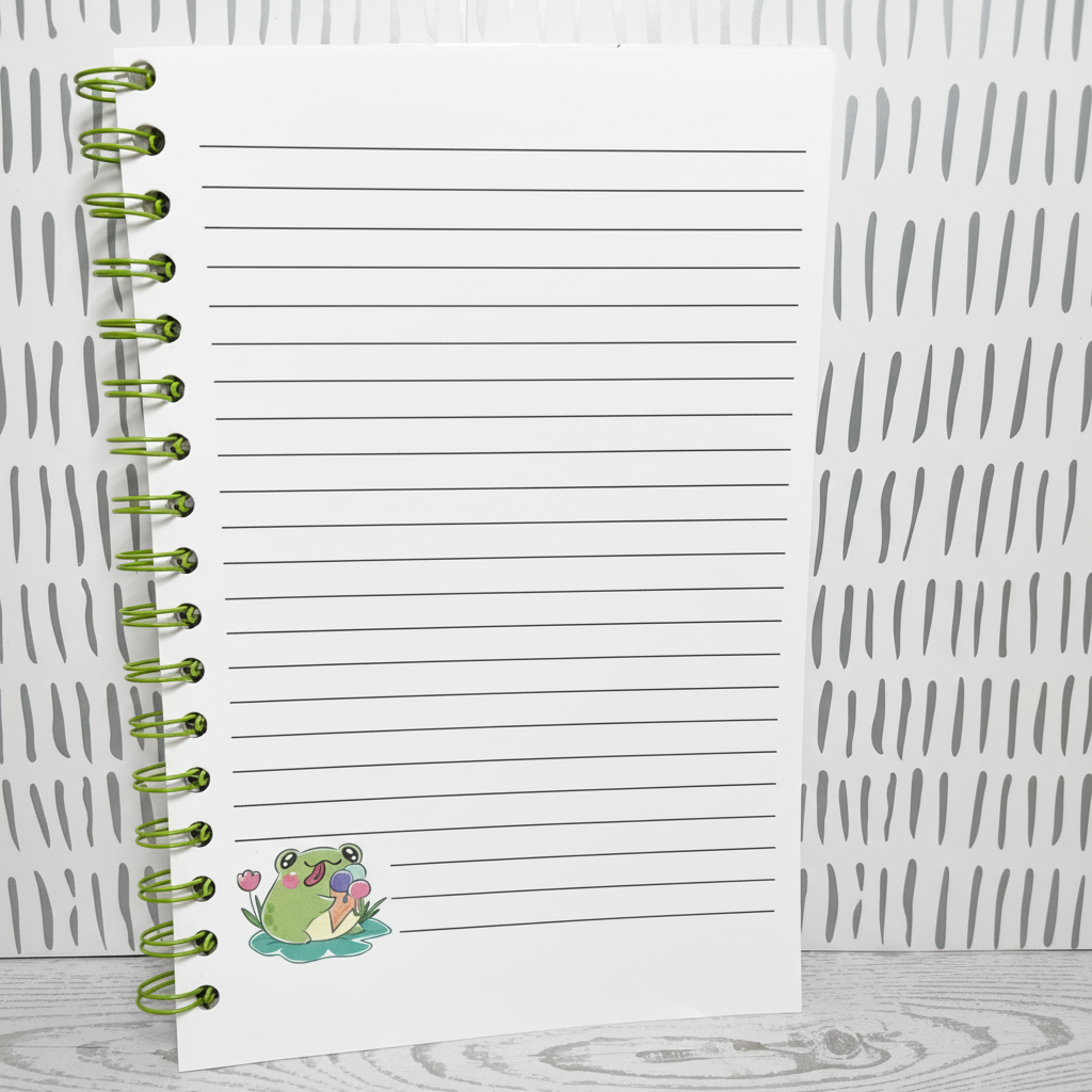 Whimsical Frog Daily Journal – Spiral Bound 6x9 Notebook | Let’s Get Froggy Collection