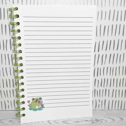 Whimsical Frog Daily Journal – Spiral Bound 6x9 Notebook | Let’s Get Froggy Collection