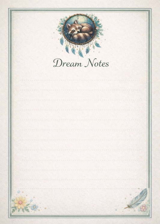 Dream Weaver Raccoon Notepad
