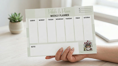 Petals & Plans Weekly Planner | Floral Weekly Desk Planner Pad | Mother’s Day Gift Idea | Cottagecore Stationery