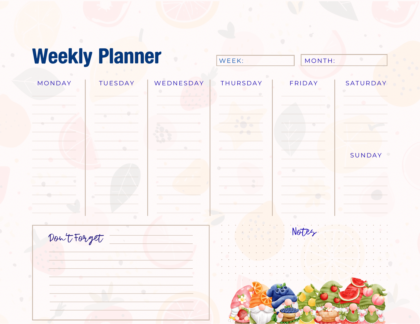 Sweet Pickins Crew Collection | Weekly Planner